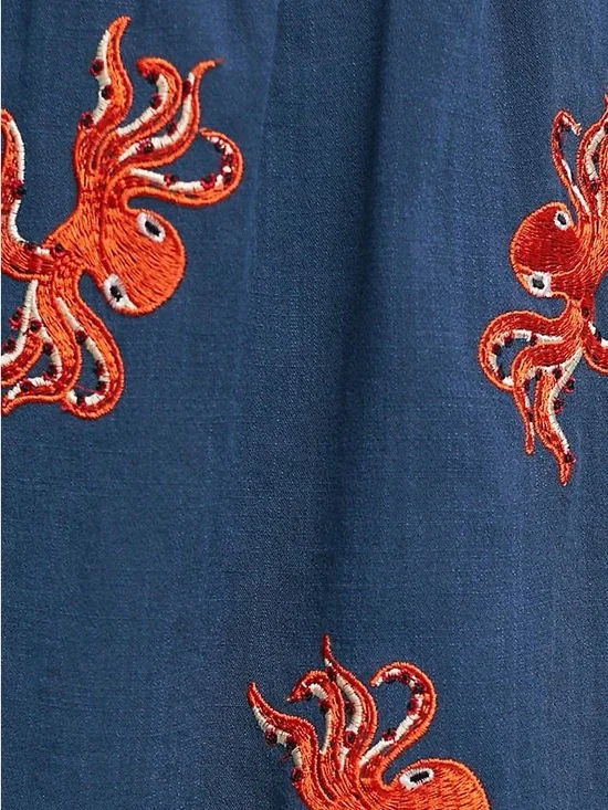 ANTHROPOLOGIE / PEPALOVES Cirrina Embroidered Skirt - Octopus- Sz XS - Picture 4 of 10